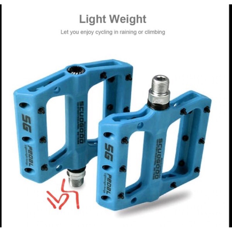 scudgood pedal sepeda mtb mountain bike ultralight nylon fiber  SG 1512B biru