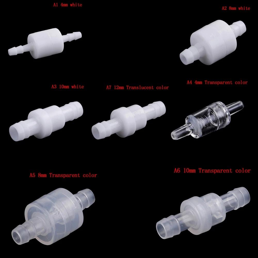 Nickolas1 Check Valve Plastik Translucency 4mm/6mm/8mm/12mm Putih Non Retur Untuk Fuel Air Liquid Valves