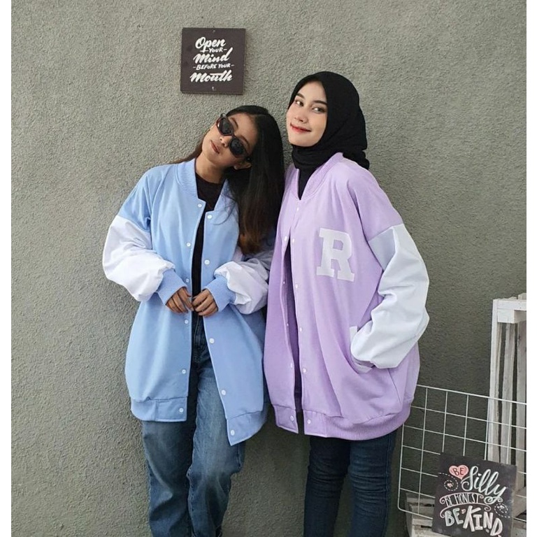 jaket oversize XXXL / jaket varsity / jaket baseball korean style / JAKET R BASEBALL XXXL
