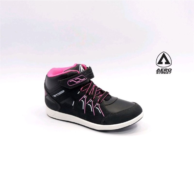 Aerostreet (SIZE 31) Raid Black Pink - Sepatu Sneakers Casual Sport Sekolah Pria Wanita Aero Street