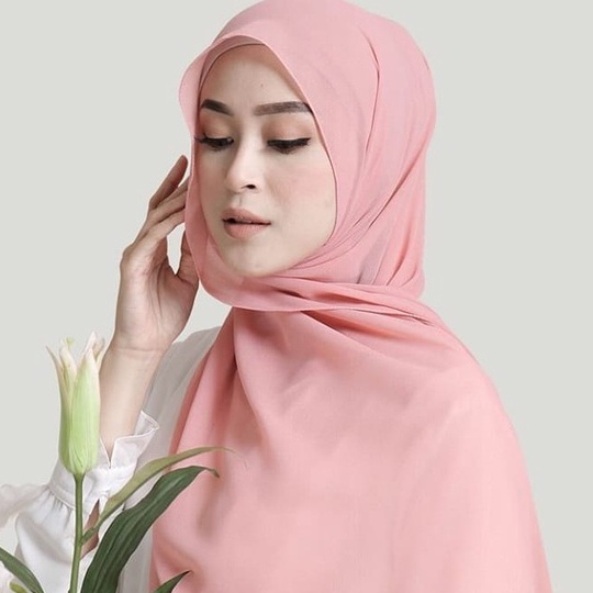 PASHMINA SQUARE CERUTY 180x75CM/PASHMINA BELLA SQUARE-PeachSQUARE