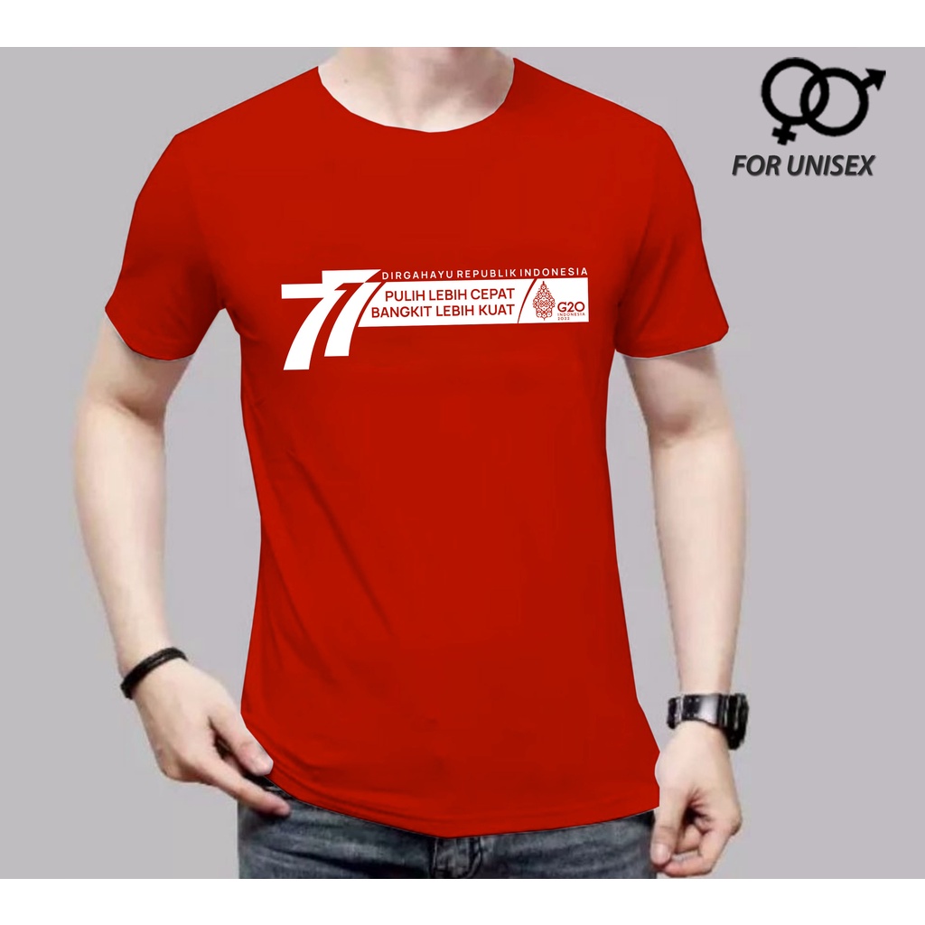 kaos kemerdekaan HUT RI 77 baju hut ri 77 indonesia merdeka kaos garuda Cotton