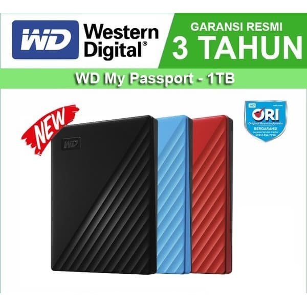 HD WD EXTERNAL MY PASSPORT NEW 1TB GARANSI RESMI