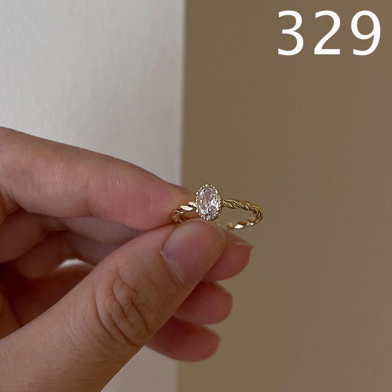 Cincin Silver Wanita Hias Kristal Zircon Adjustable Untuk Pernikahan / Hadiah Ulang Tahun