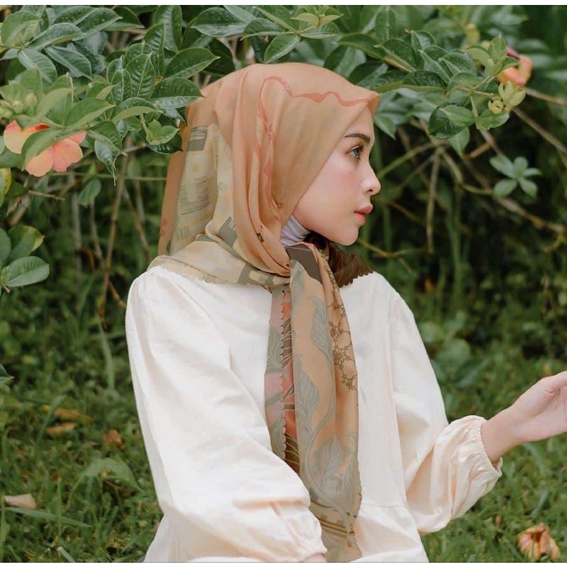 HIJAB Voal Premium Motif Segi empat , Hijab Square Printing (20 MOTIP) laser cut-MH 244