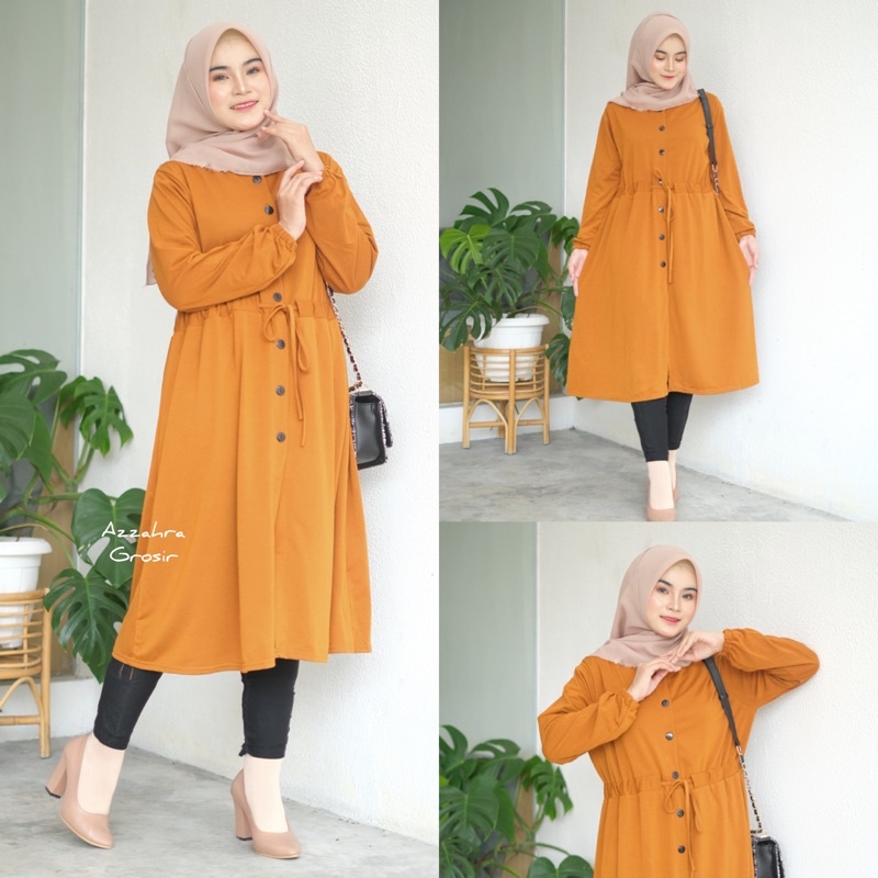 Piko Tunik - LD105 Busui Tunik Babyterry Import / Serut Pinggang /  R.9 - 259-6055