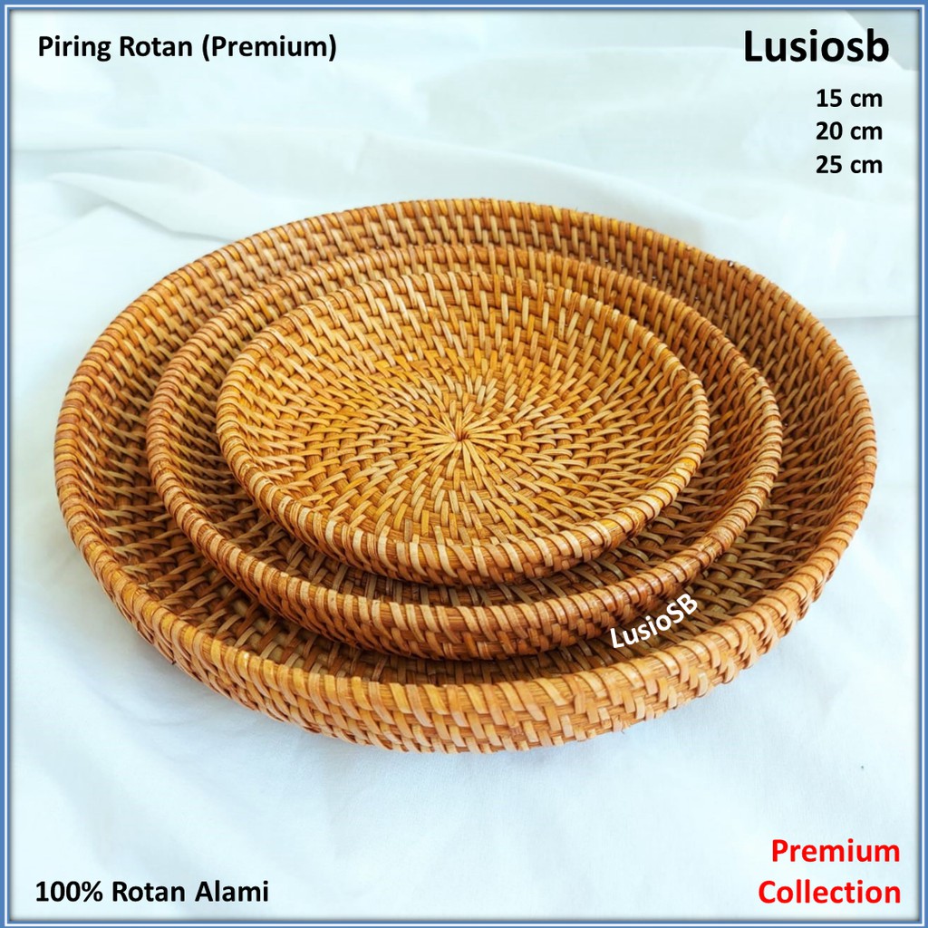 Piring Rotan Premium / Piring Rotan Buah / Piring Rotan Dekorasi / Mangkuk Buah Rotan