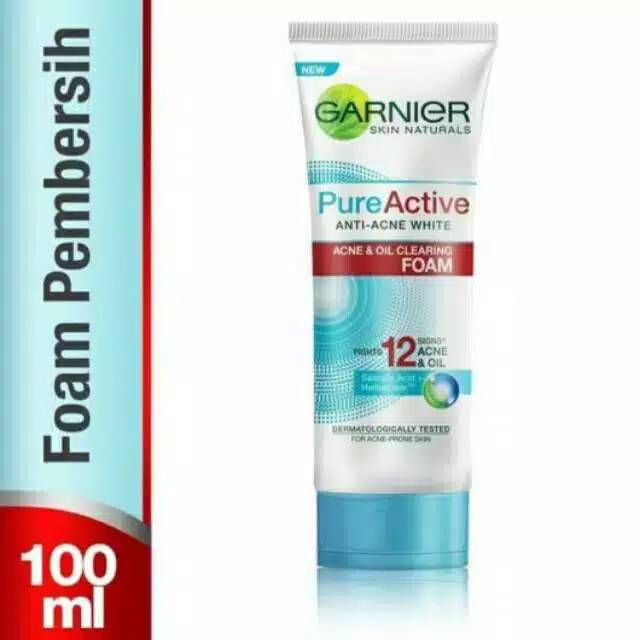 Garnier Pure Active Anti Acne White Facial Foam/Scrub 100 Ml