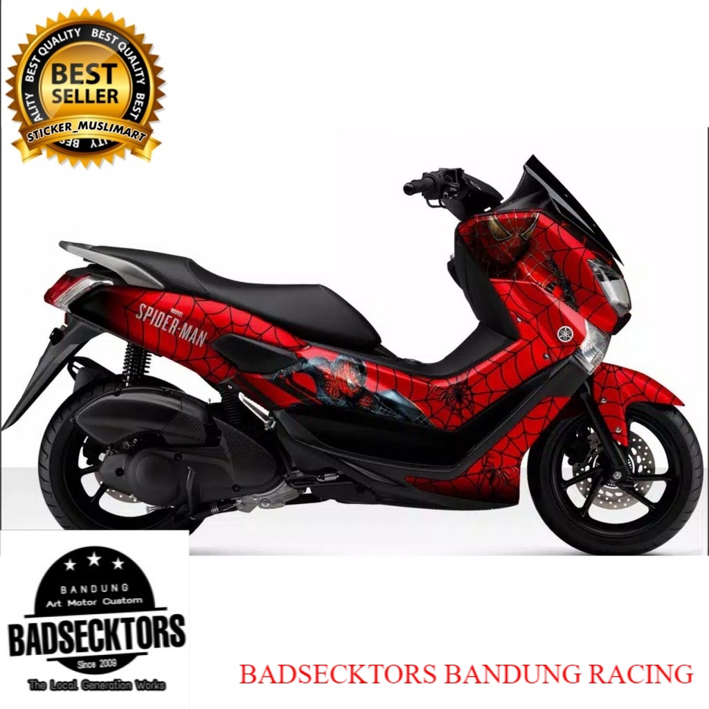 Decal Motor Nmax 155 motif Spiderman merah keren