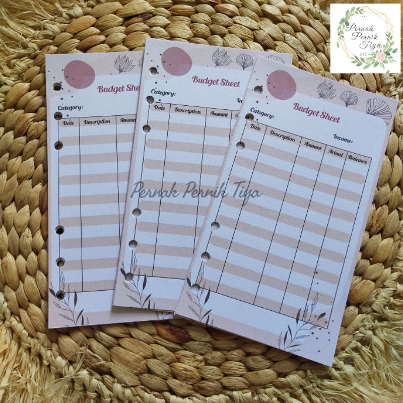 

KERTAS BINDER A6, BUDGET SHEET UNTUK BUDGETTING ISI 15 LEMBAR