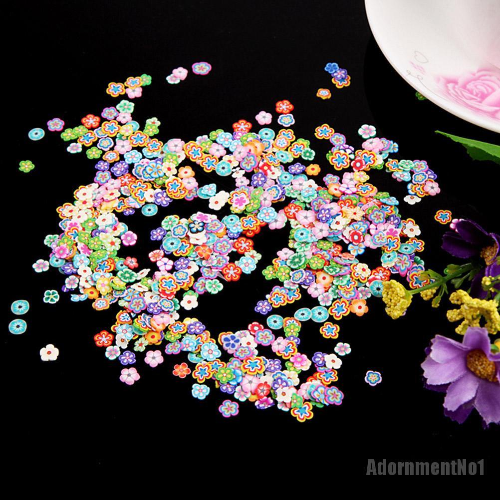 (Adornmentno1) 1000pcs / Set Stiker Polymer Clay 3d Untuk Dekorasi Nail Art / Manicure