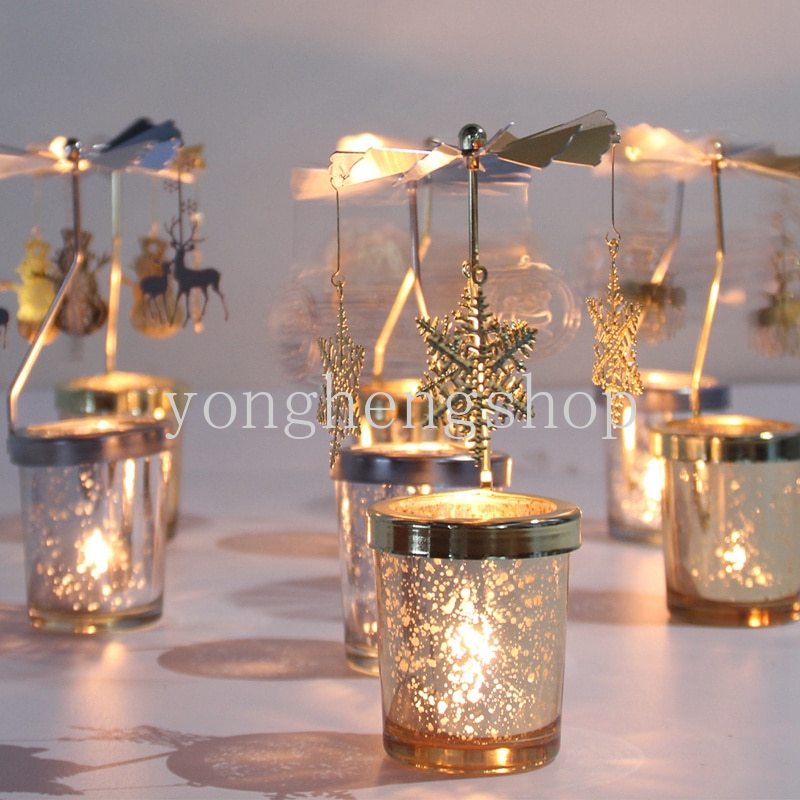 Holder Lilin Bentuk Carousel Romantis Gaya Nordic Untuk Dekorasi Pesta Pernikahan