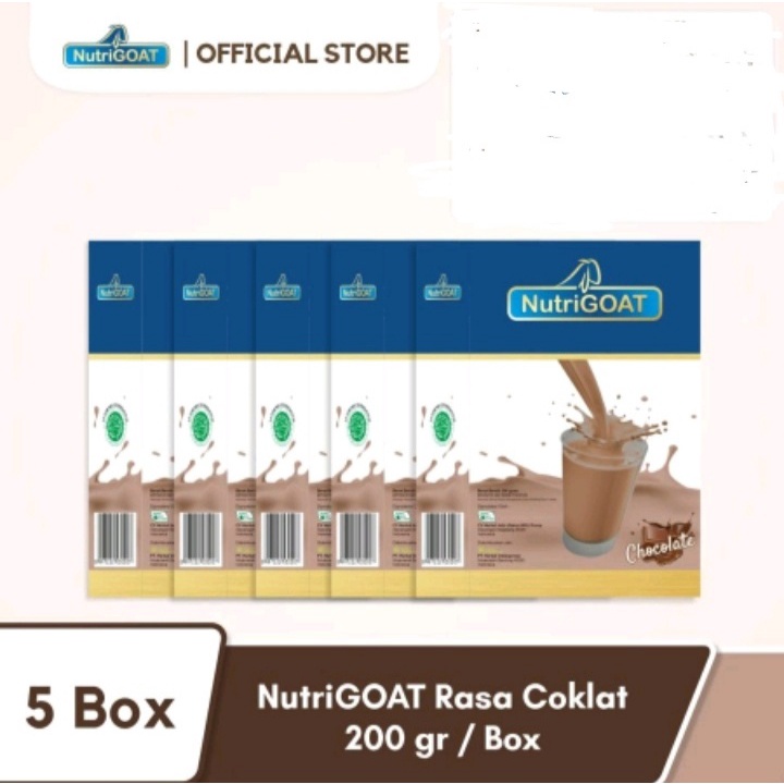 NutriGoat Susu Kambing Etawa / Susu Etawa Coklat 200 gr 5 Box