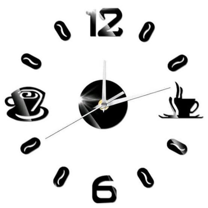 JAM DINDING DIY / GIANT WALL CLOCK QUARTZ CREATIVE DESIGN - MOTIF COFFEE BELL