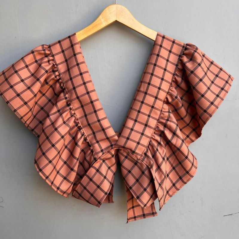 CROP TARTAN KOREAN TERLARIS ROMPI