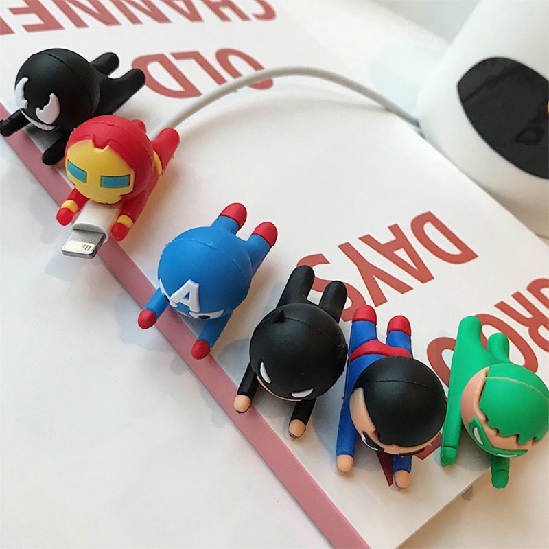 Cartoon Data Cable Bite Protective Cover for Android An Iphone Cable Protector