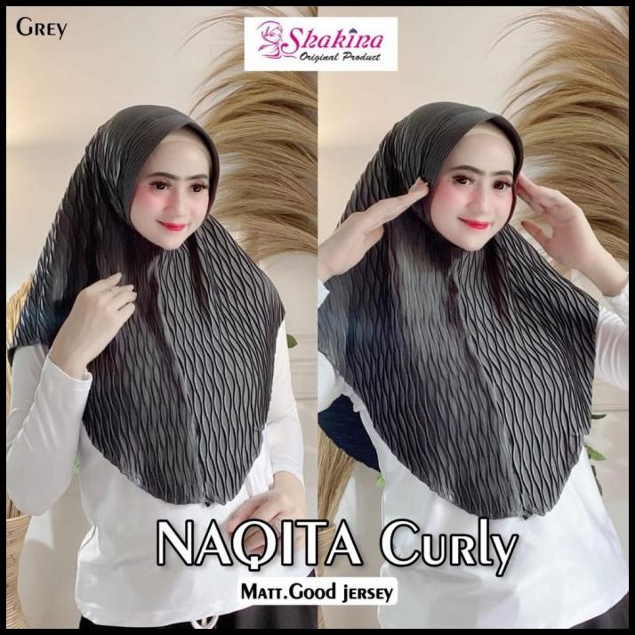 Jilbab Instant Bergo Naqita Curly Plisket Ori Shakina Hijab