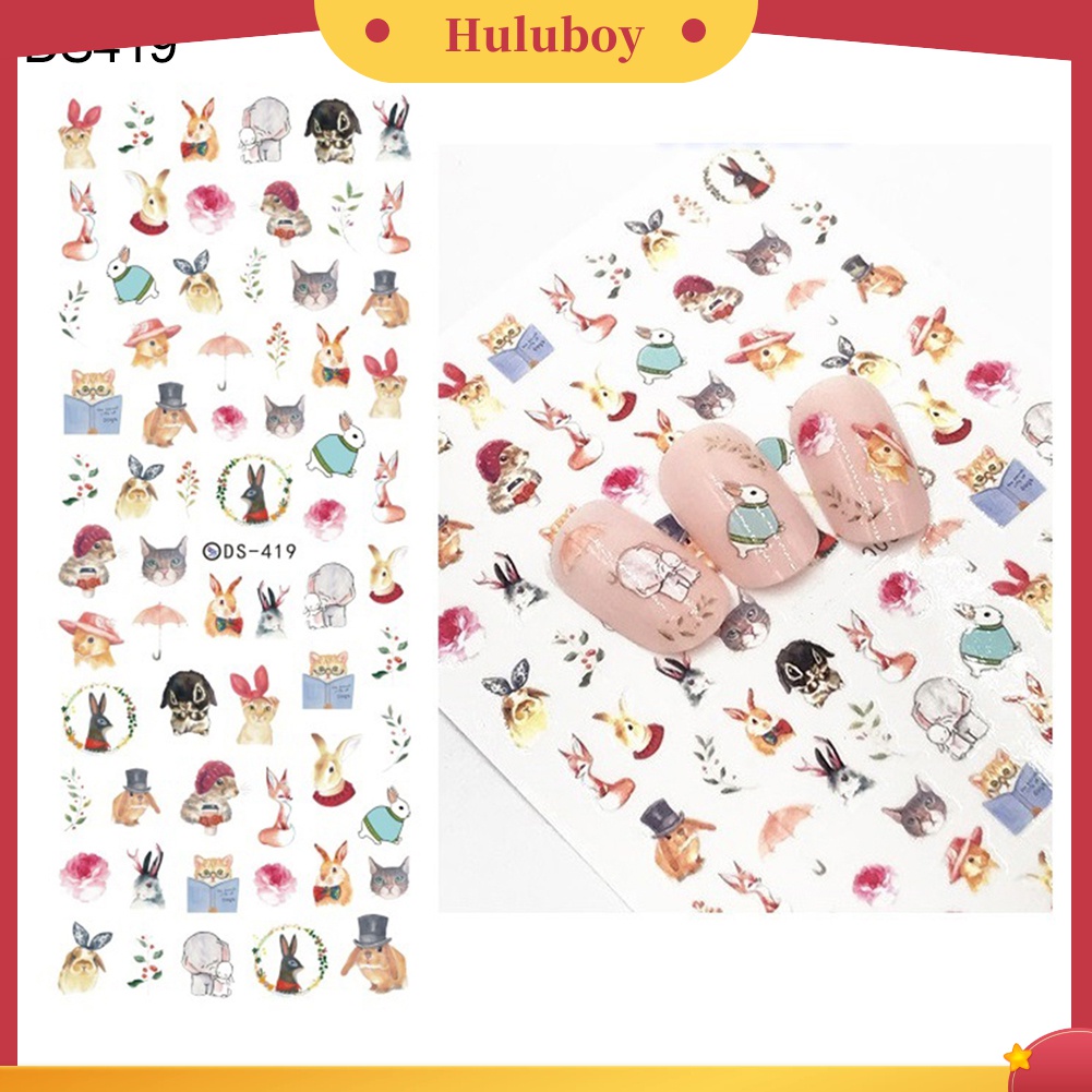 Huluboy Huluboy♡ Stiker Kuku Motif Bunga Butterfly Kembang Api Untuk Manicure