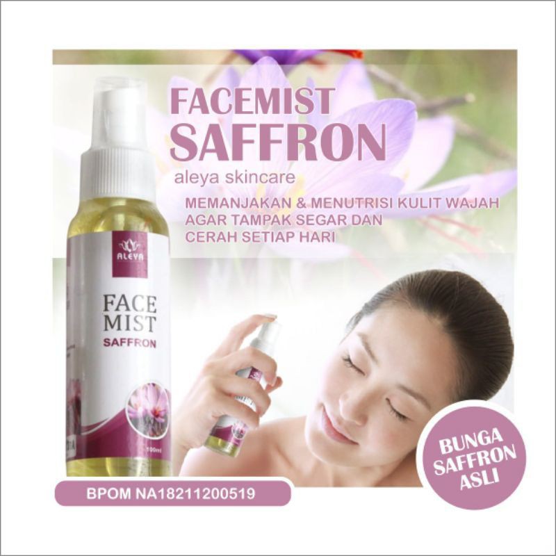 [BPOM] FACEMIST SAFFRON ALEYA | FACEMIST SAFRON ALEYA WITH ALLANTOIN 100% GLOWING BEBAS JERAWAT