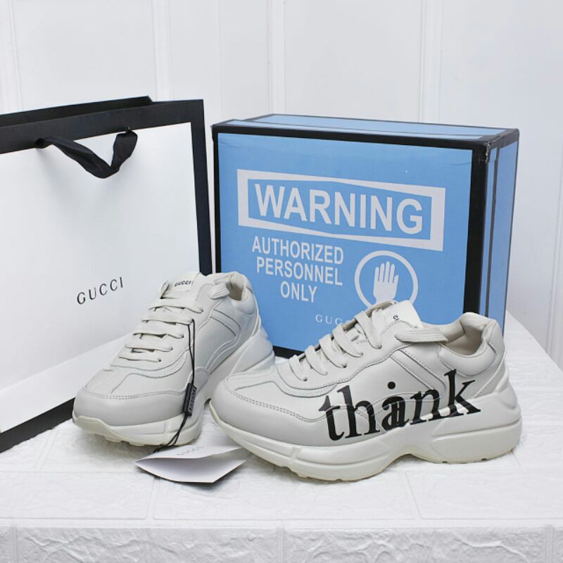 Gucci Rhyton 'think thank' print sneaker