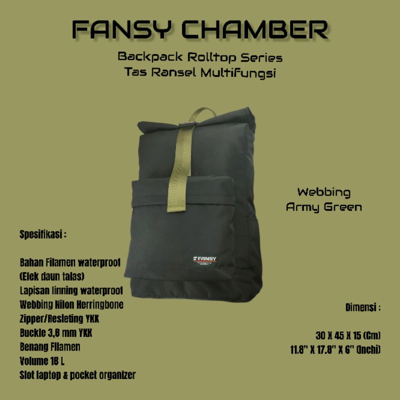 Tas ransel Pria - Backpack Fansy Chamber Filamen Waterproof