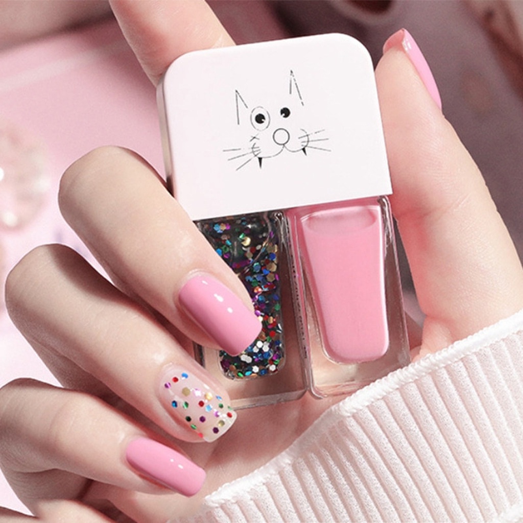 BRGUNIK 2IN1 Kutek Halal Kuteks 2 Tone Kutek Korea Cat Kuku Muslimah Gel Nail polish R610