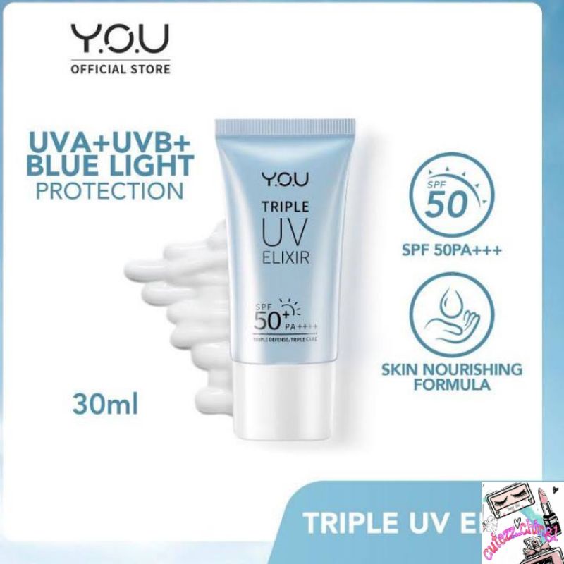 ☃️Cutezz_Ching1☃️YOU Triple UV Elixir Sunscreen Gel Spf 50++++ 30ml
