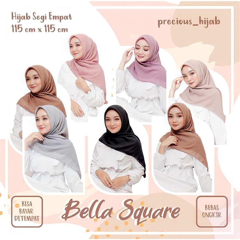 JILBAB KERUDUNG Bella Square Hijab Segi Empat  BEST SELLER