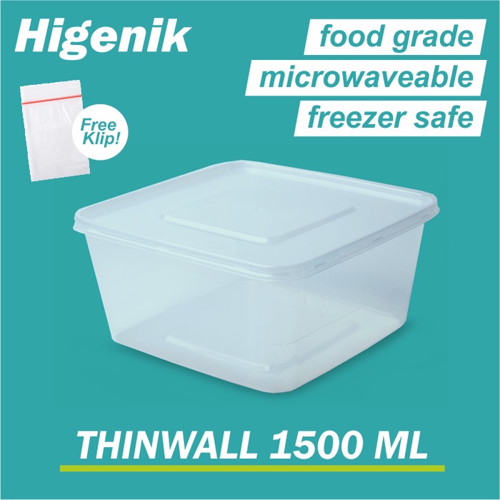 Thinwall 1500 ml / Food Container Box / Kotak Makan Plastik / Mika Box