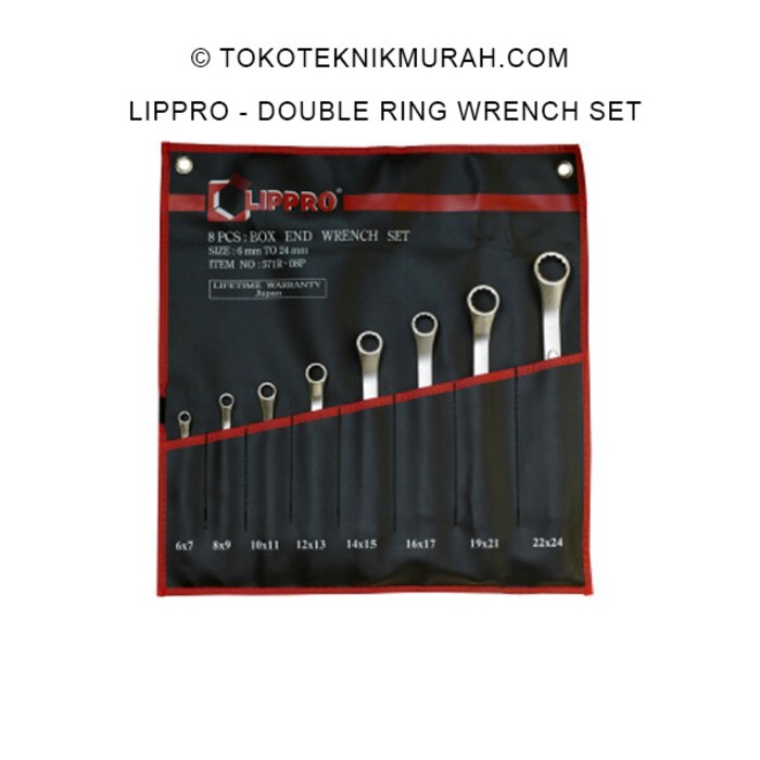 Lippro Kunci Ring Set 8 pcs (6-24) / Double Ring Wrench 571R-08P