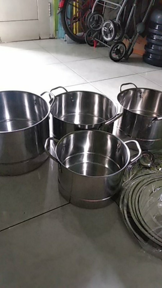 Panci Set Steamer Stock Pot Stainless 4 In 1 (4pc)