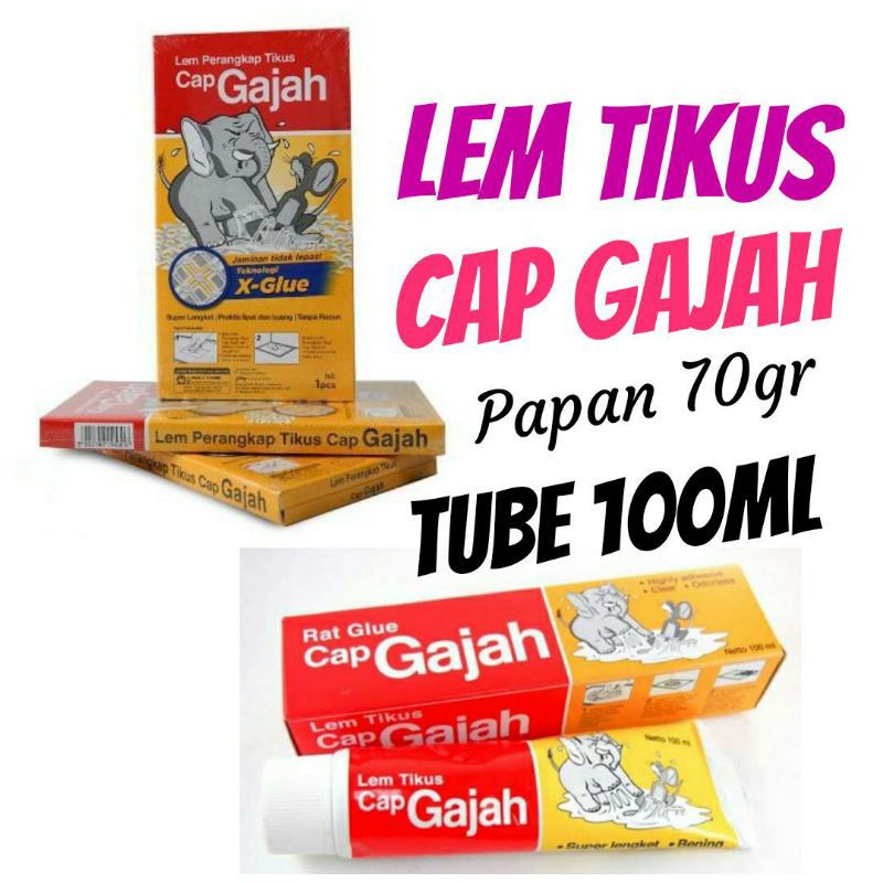 Cap GAJAH Lem Tikus  X-GLUE 100% Original Papan Trap, Perangkap SUPER LENGKET