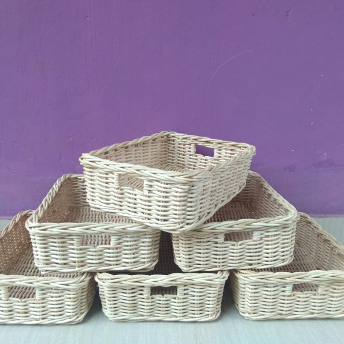 keranjang rotan kotak hampers parcel box pernikahan murah 25 X 14 X 9 cm