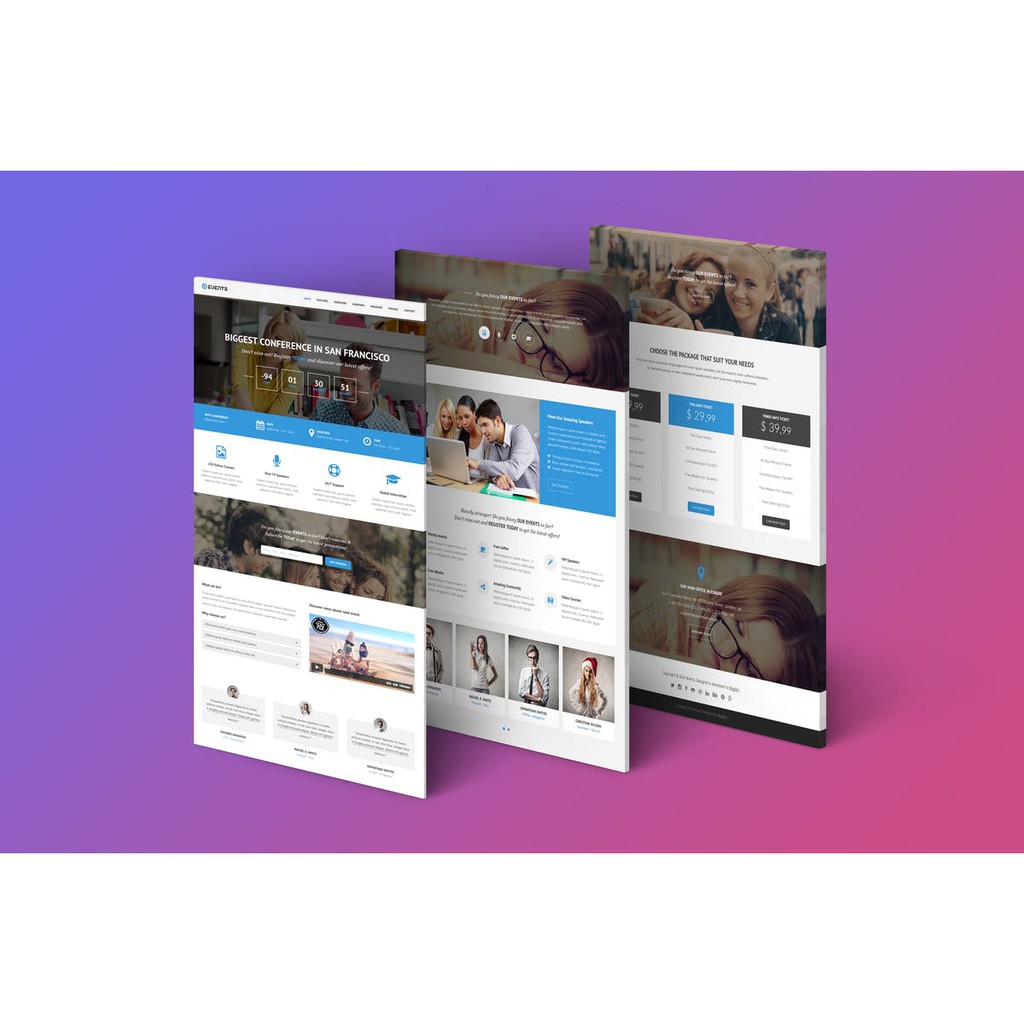 Landing HTML Page - Events Responsive Landing HTML Page Template