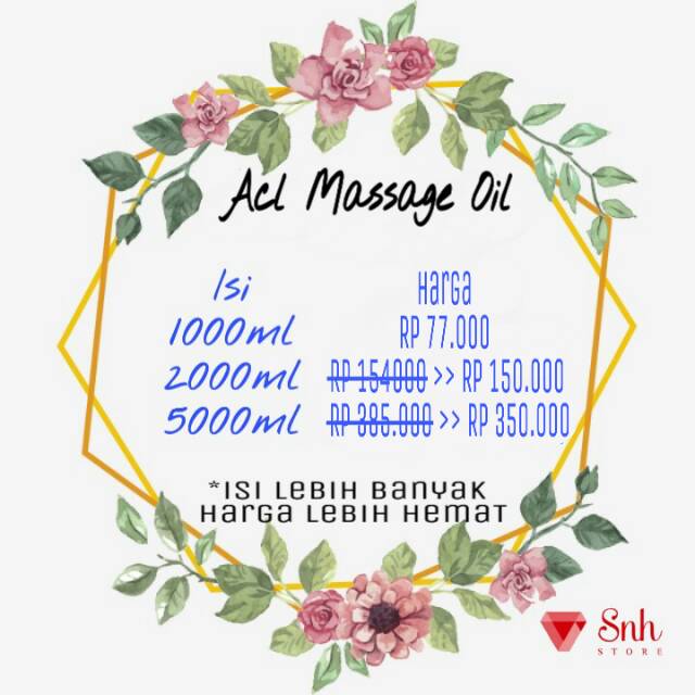 Acl Massage Oil 1liter/Minyak Pijat Bagus/minyak Pijat literan/minyak pijat salon/minyak urut