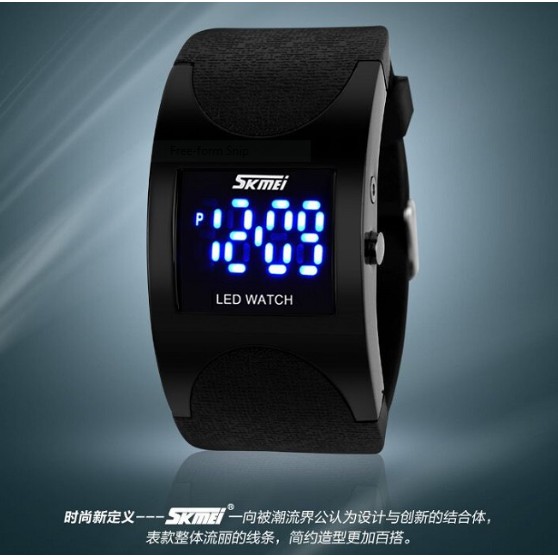 Ori Skmei Black Sky Waterproof Jam Tangan Led Digital Watch Anti Air - Putih