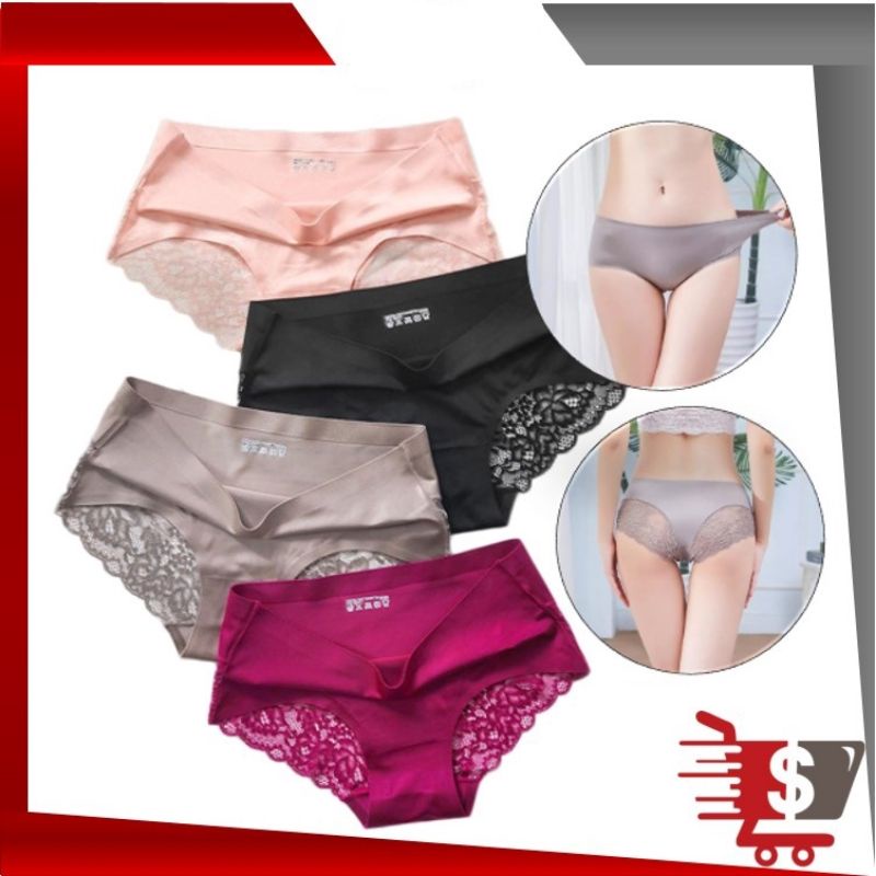 BPT - C782 Celana Dalam Wanita Renda Seamless Ice Silk / CD Wanita / Women Underwear / Kolor Wanita