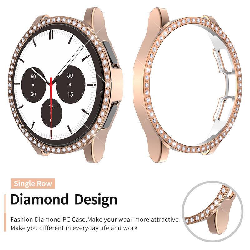 Case Bumper Pelindung Model Hollow Diamond Bahan PC Ukuran 40mm 44mm Untuk Samsung Galaxy Watch 4 classic 42mm 46mm