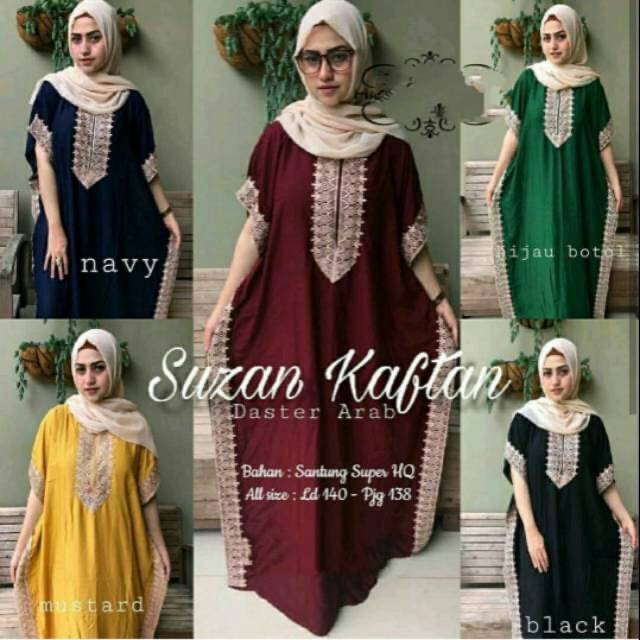 DASTER ARAB SUZAN KAFTAN SANTUNG SUPER GRADE A ADEM BUSUI | RENDA MILO ORI | MODEL KALONG JUMBO