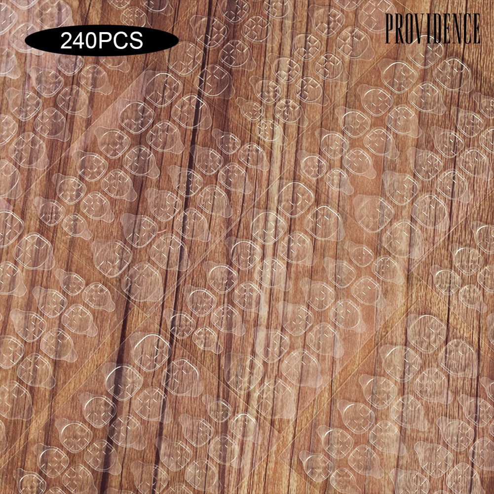 240pcs Stiker Perekat Kuku Palsu Warna Transparan Sekali Pakai Untuk Nail Art