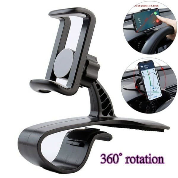 Holder HP Dashboard Mobil Universal Jepit 360 Car Phone Mount