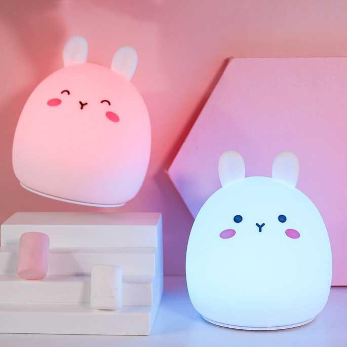 ANTINIYA Lampu Tidur Lucu Anak LED RGB Light Model Kelinci - M22