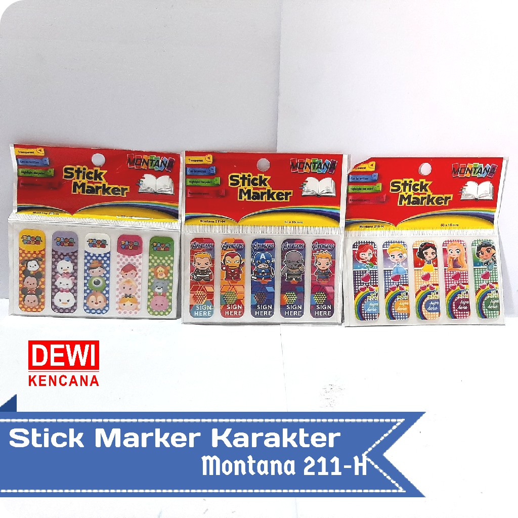

Sticker Marker Montana Stick Note Hologhram Karakter Kartun 211-H