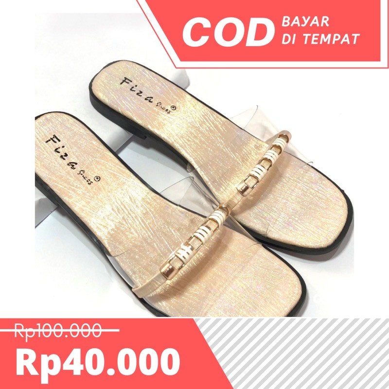 Sandal Teplek Mewah Mika Transparan