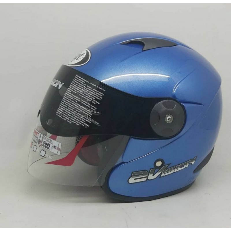 Helm KYT 2 vision ORIGINAL MURAH DOT dan SNI Helm indonesia-Cristal blue