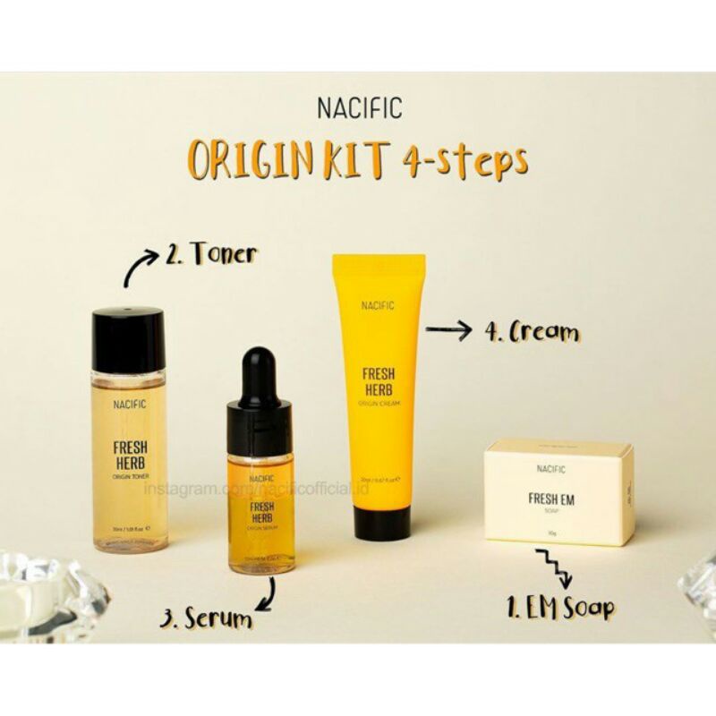 Jual Nacific Fresh Herb Origin Starter Kit ( soap+toner+serum+cream) Shopee Indonesia