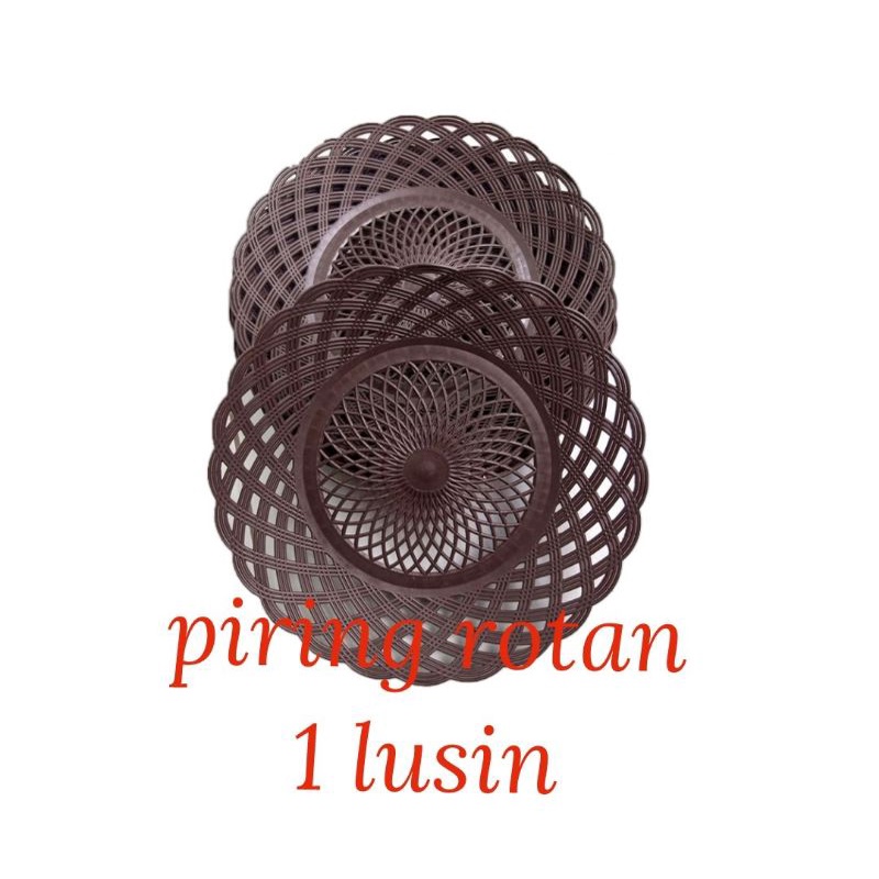 Piring rotan plastik / piring rotan lusinan / piring anyam