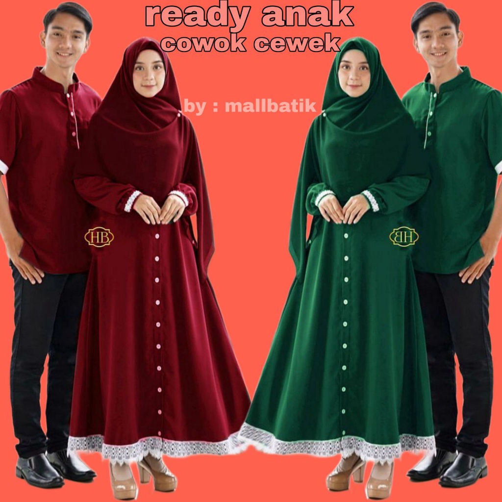 BAJU COUPLE KELUARGA HULYA COUPLE KELUARGA MOSCREP BAJU COUPLE KELUARGA MUSLIM (10 WARNA)