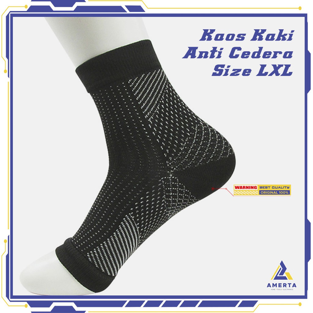 Kaos Kaki Anti Fatigue Compression Socks Size LXL - ECMLN - Black