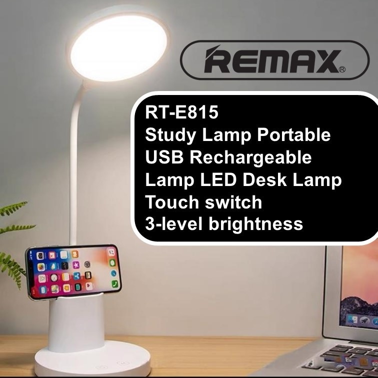 REMAX RT-E815 ReSee Series - Lampu Meja Kerja dengan Phone Stand dan Tempat Pen - Bisa Dicharge